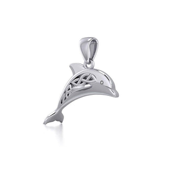 Celtic Jumping Dolphin Silver Pendant TPD5702 - Jewelry